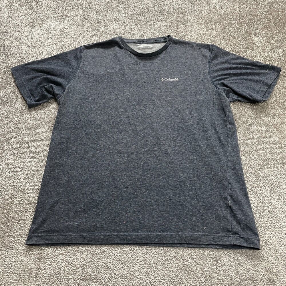 Columbia Omni Wick T-Shirt Mens XL Gray Crew Neck Short Sleeve Soft Active Tee
